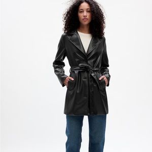 Gap vegan leather trench coat NWT